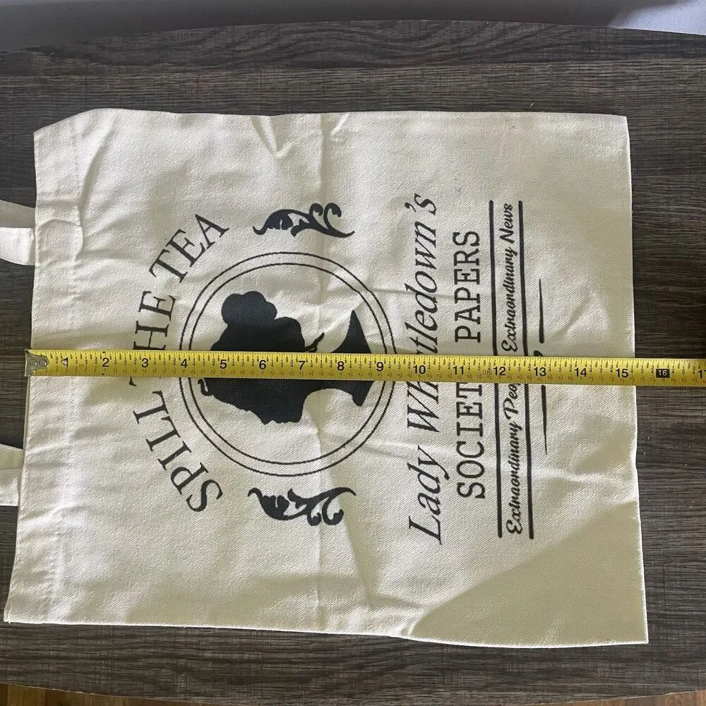 Women’s Spill the Tea Lady Whistledown’s Society Papers Off White Tote Bag